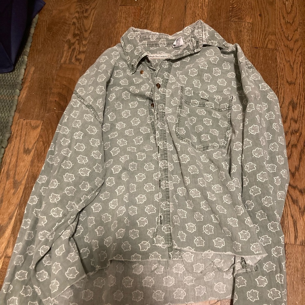 Bugle Boy Green Leaf Patterned Shirt